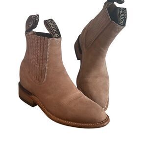 Pastizal Botines Mexico Handmade Tan Leather Womens Ankle Booties 7